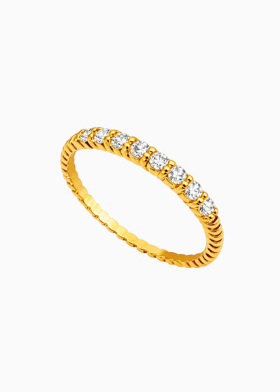 Crystal Line Rope Ring