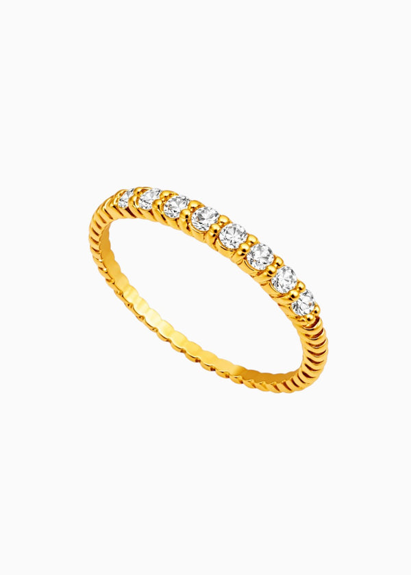 Crystal Line Rope Ring
