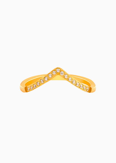 V Shape Pave Ring