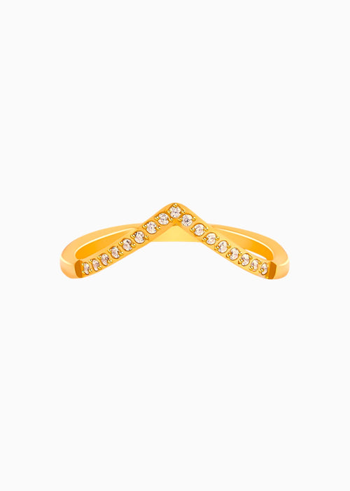 V Shape Pave Ring