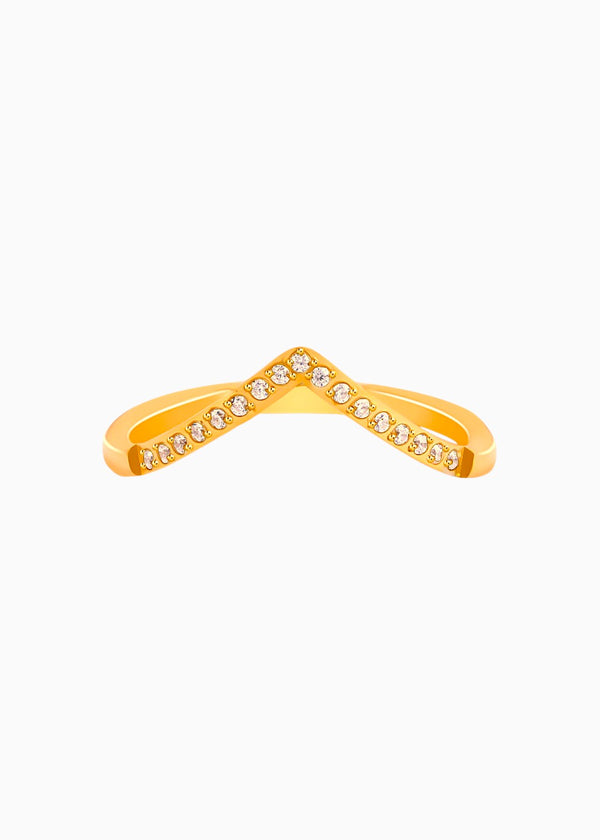 V Shape Pave Ring