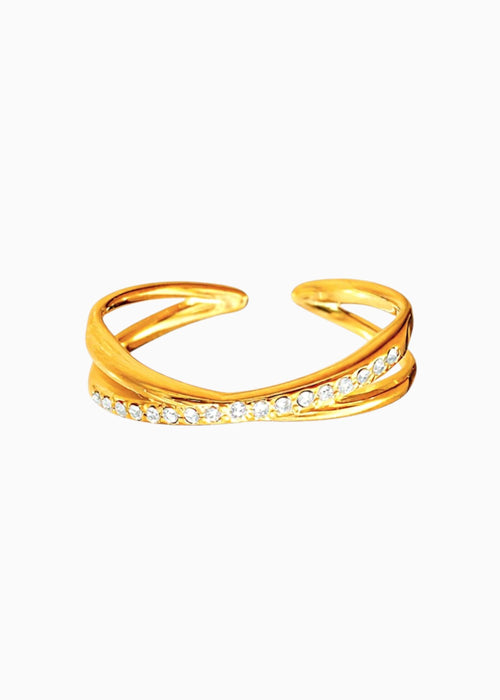 Intertwined Crystal Band Ring