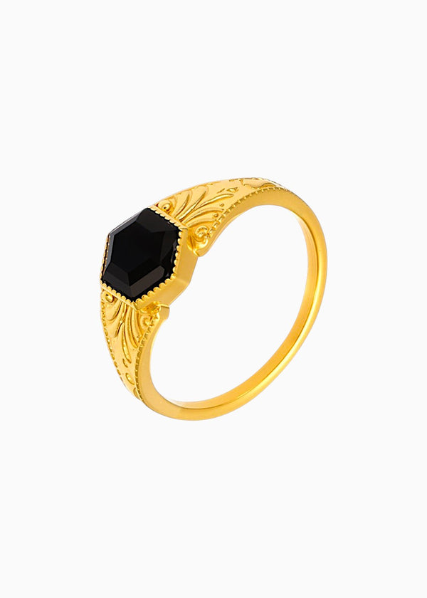 Black Stone Statement Ring