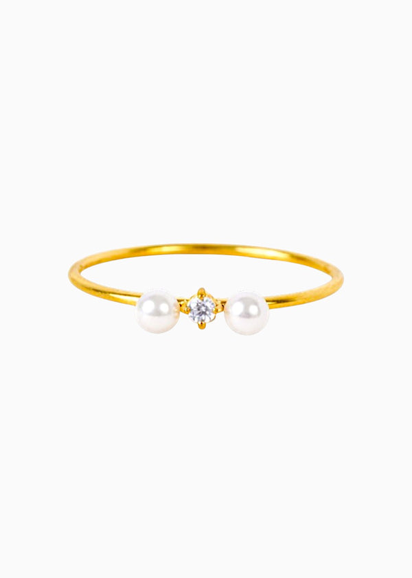 Twin Pearl Band Ring