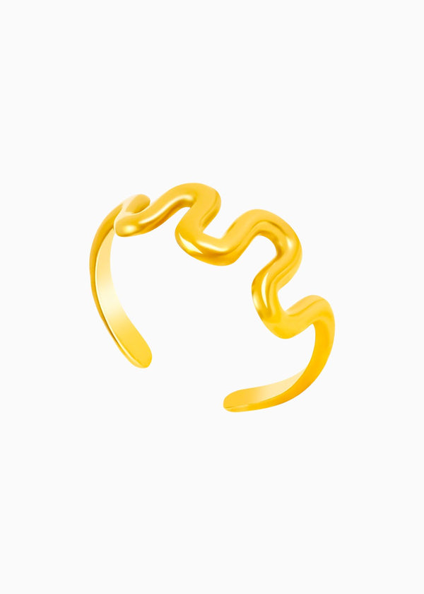 Zigzag Wave Adjustable Ring