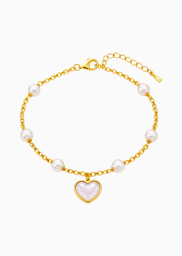 Pearl Shell Heart Bracelet
