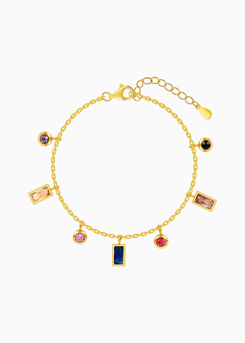 Multicolour Crystal Charm Bracelet