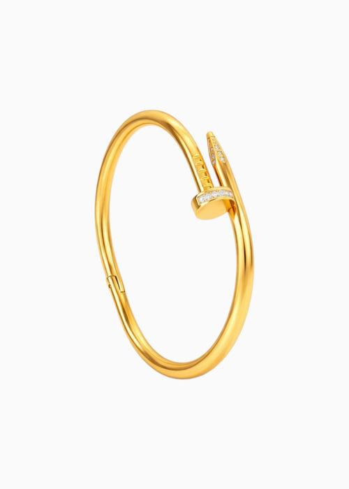 Nail Bangle Bracelet Gold