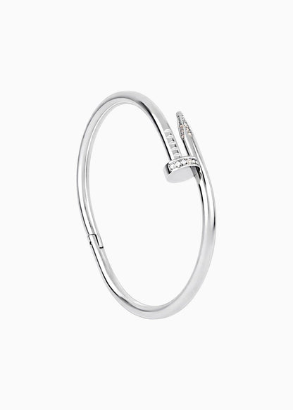 Nail Bangle Bracelet - Silver