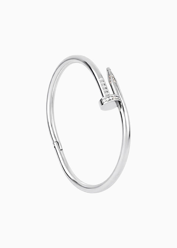 Nail Bangle Bracelet Silver
