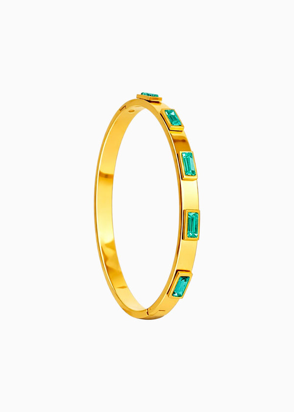 Green Bezel Openable Bangle
