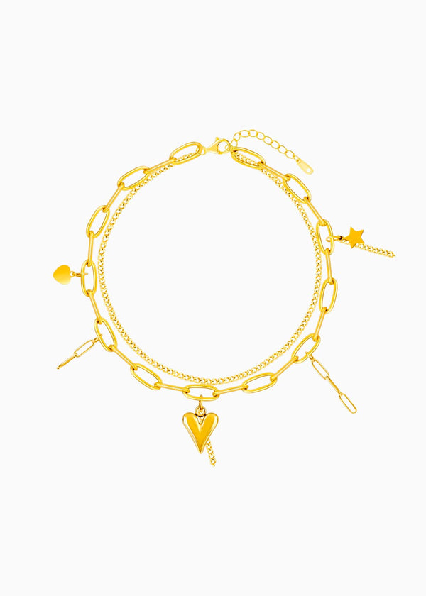 Scattered Heart Charm Bracelet