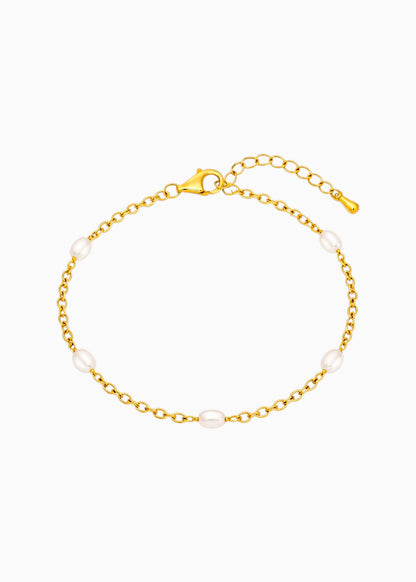 18K Gold Plated Lustrous Calm Pearl Bracelet