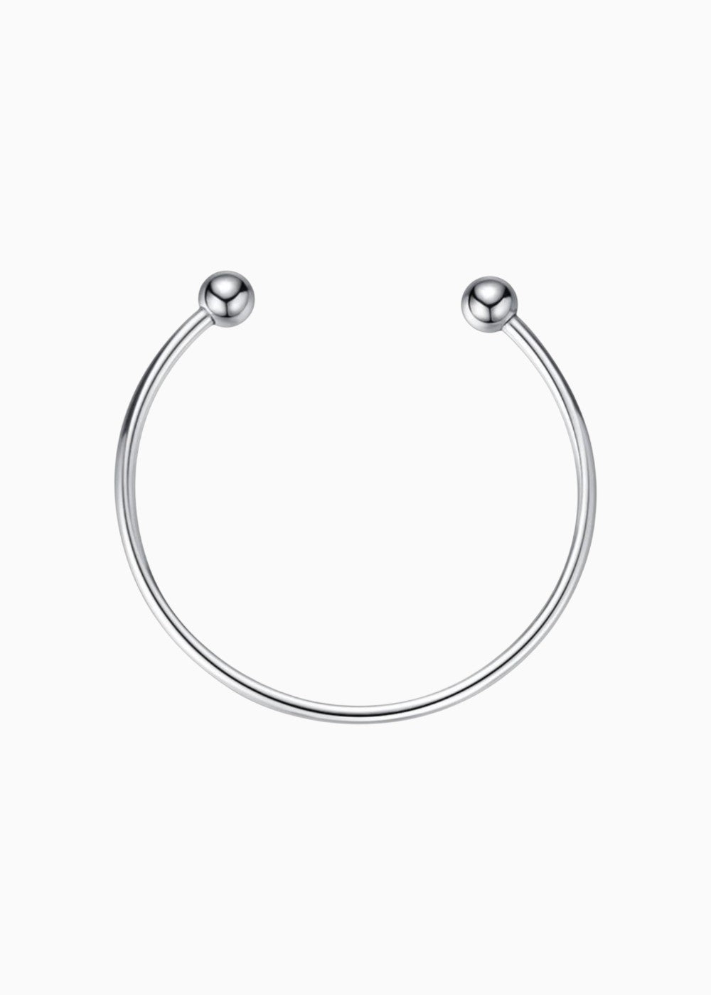 18K Gold Plated Classic Open Kada Bangle Bracelet - White Gold