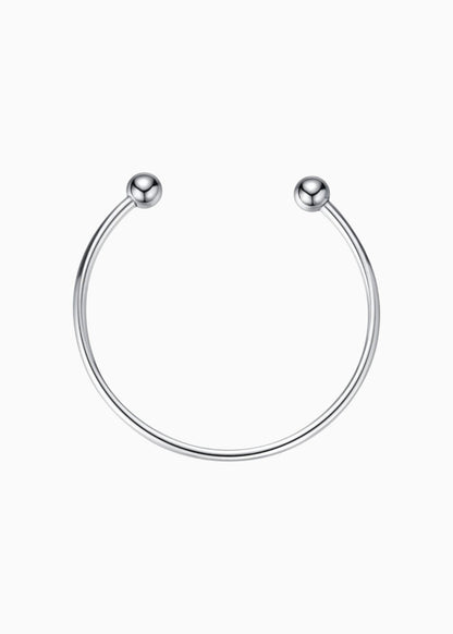 18K Gold Plated Classic Open Kada Bangle Bracelet - White Gold