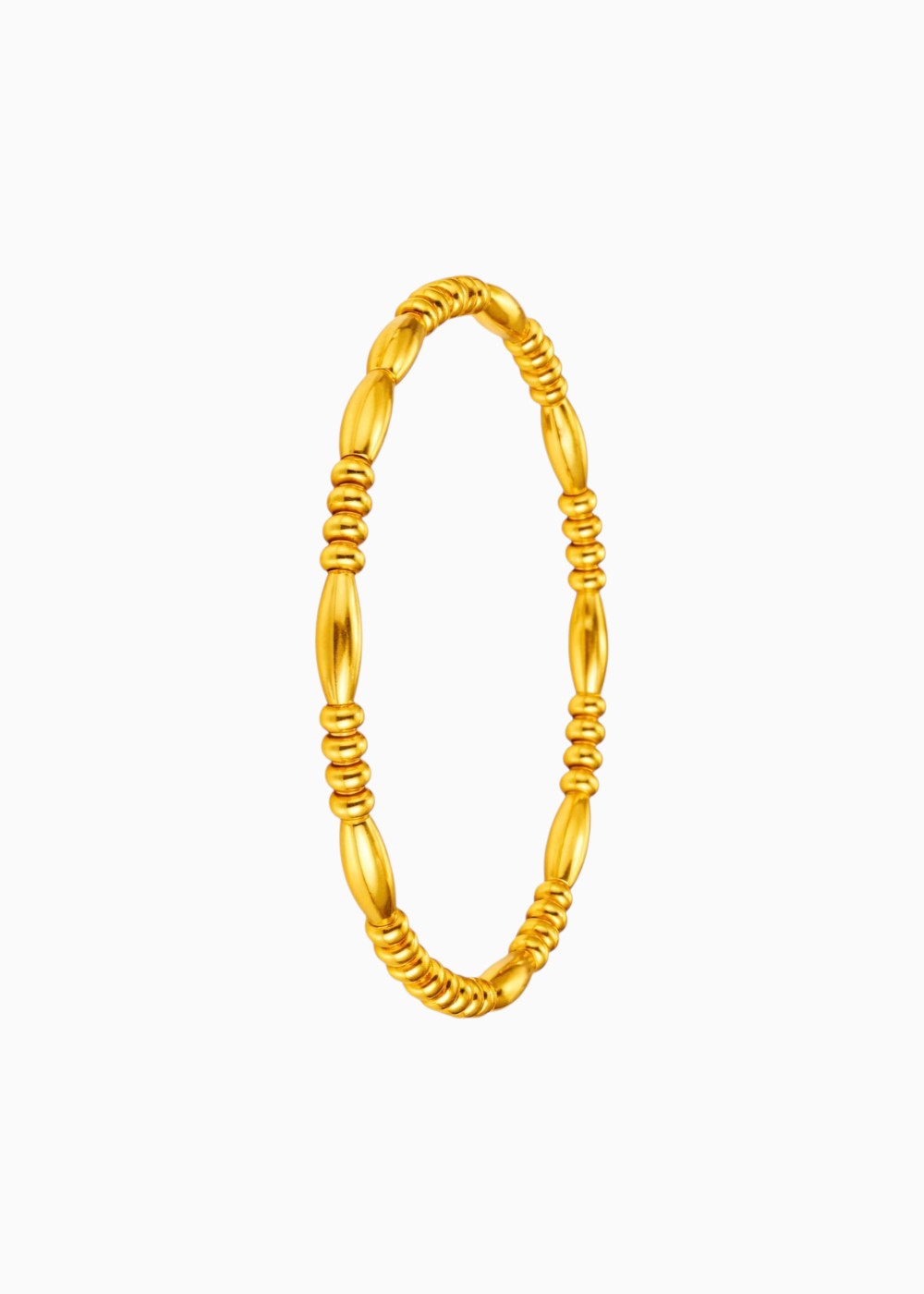 18K Gold Plated Golden Beads Classic Bangle Bracelet