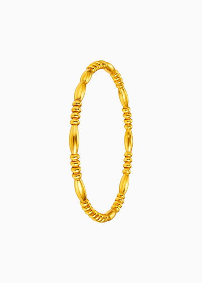 Gold Bead Bangle Bracelet