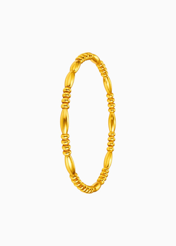 Gold Bead Bangle Bracelet