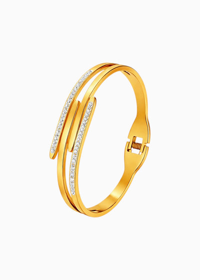 Crystal Bypass Bangle Bracelet