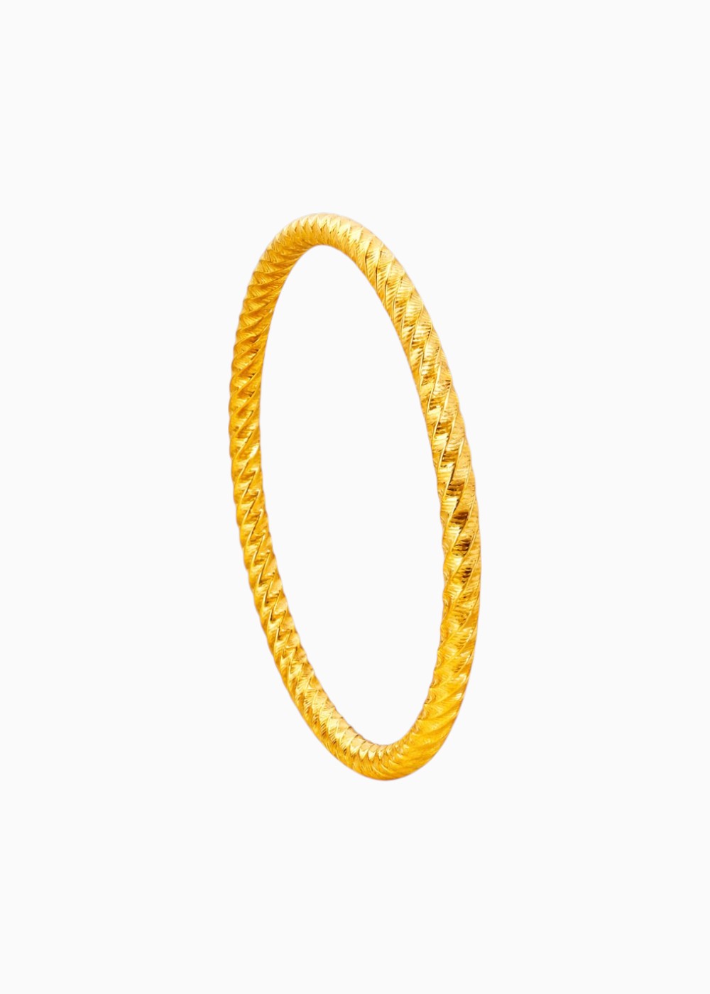 18K Gold Plated Textured Bangle Bracelet