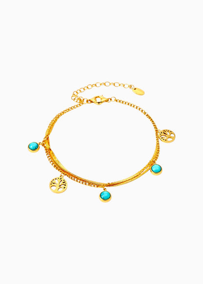 18K Gold Plated Layered Charm Bracelet