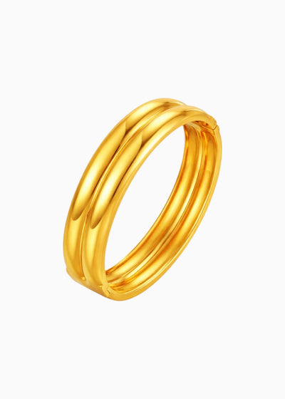 Three Ridge Bangle Bracelet