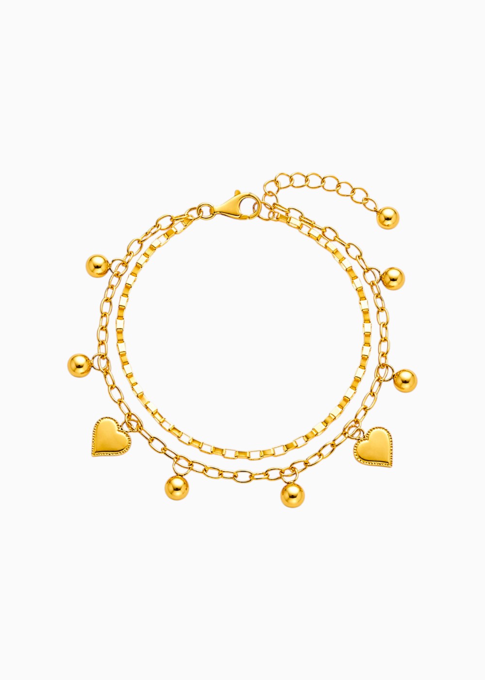 18K Gold Plated Forever Hearts Bracelet - Gold