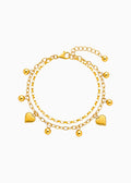 18K Gold Plated Forever Hearts Bracelet - Gold