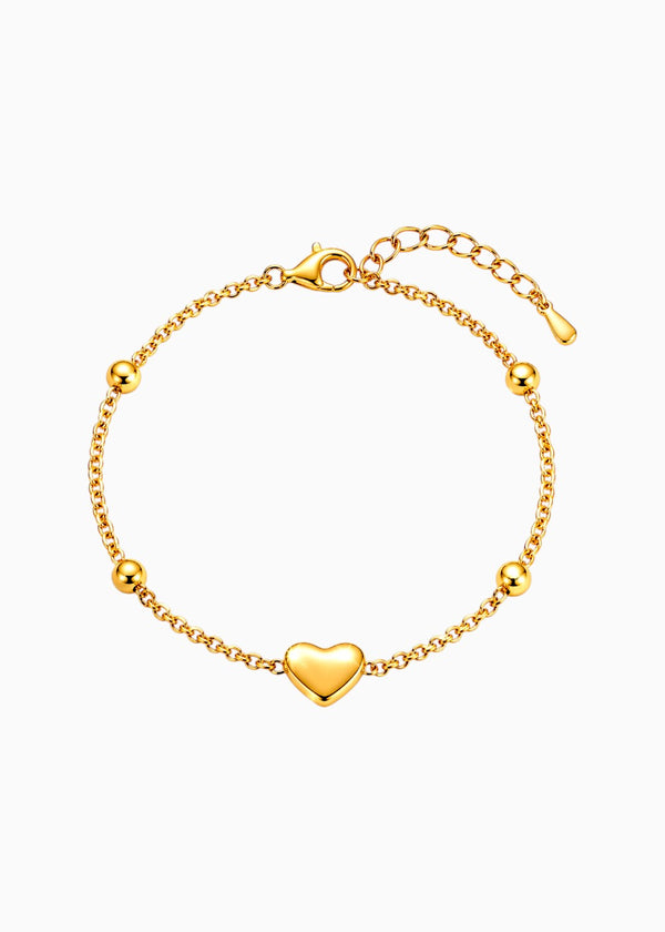 Heart Charm Beaded Bracelet
