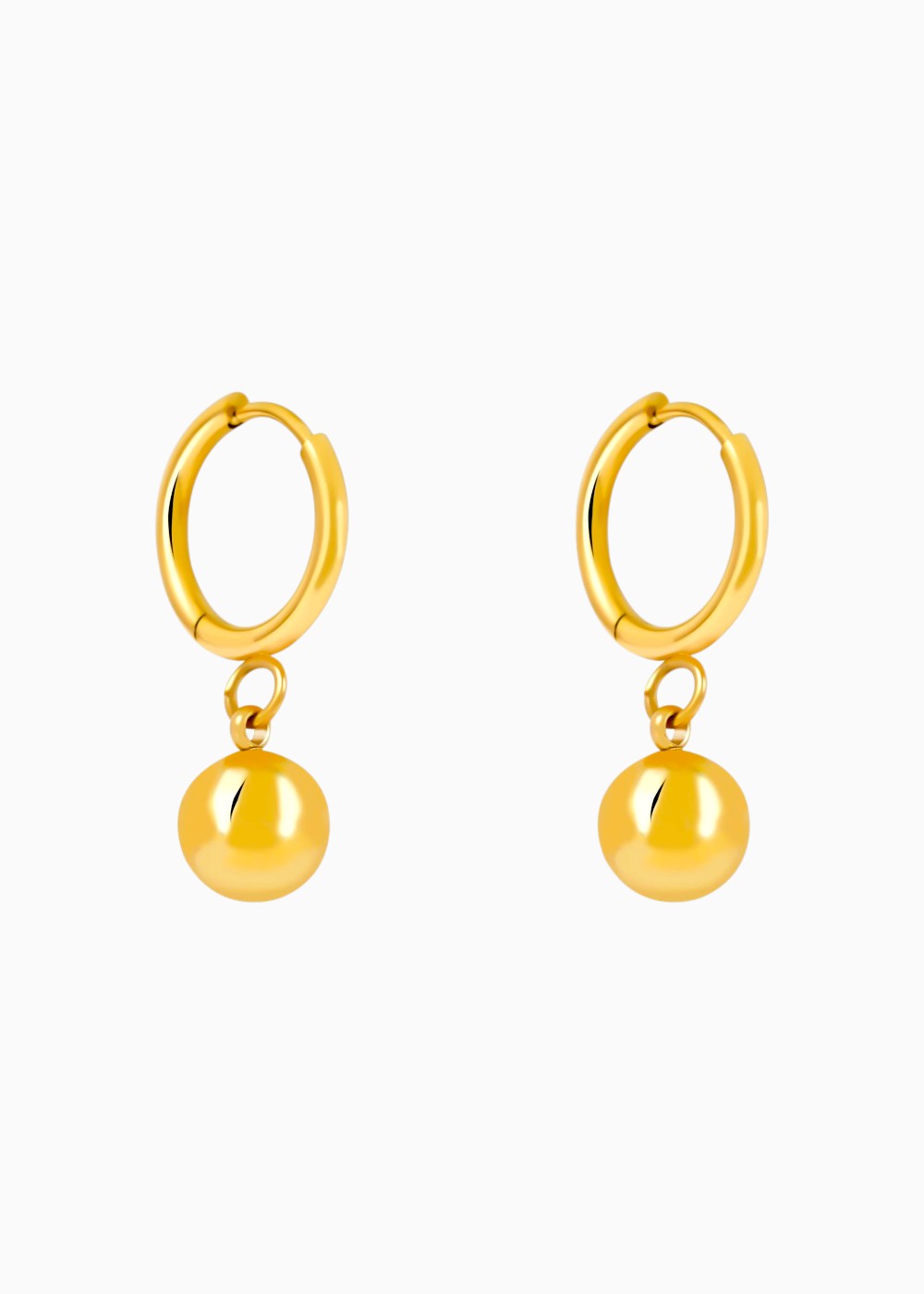18K Gold Plated Golden Orb Hoop Earrings