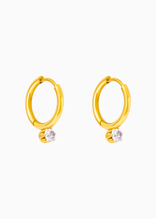 Single Crystal Huggie Hoops