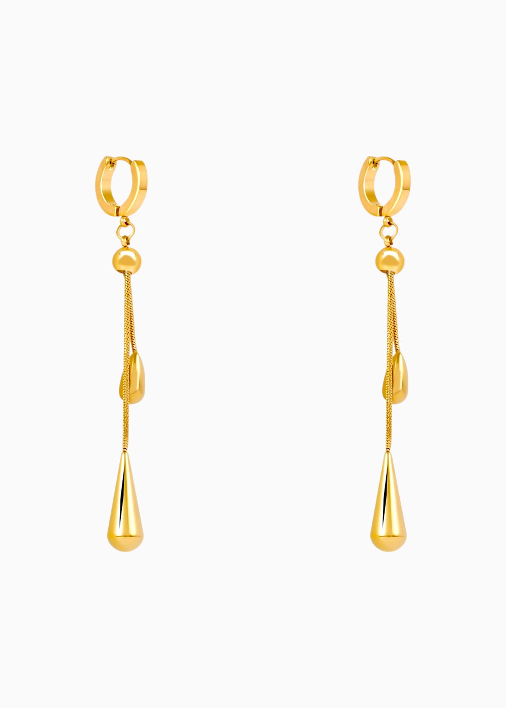 18K Gold Plated Golden Drape Tassel Drop Earrings