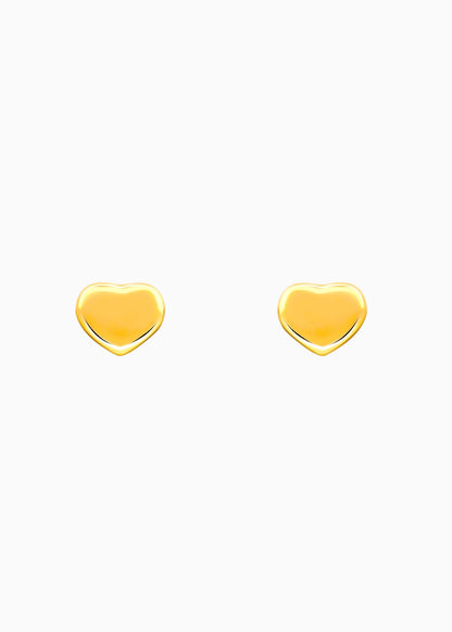 18K Gold Plated Whispers of Gold Tiny Heart Stud Earrings
