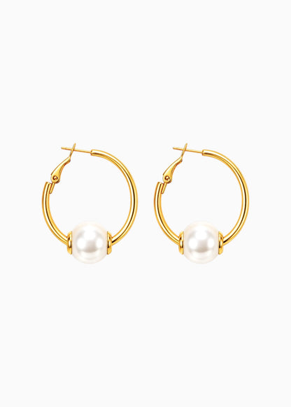 18K Gold Plated Golden Whisper Pearl Earrings