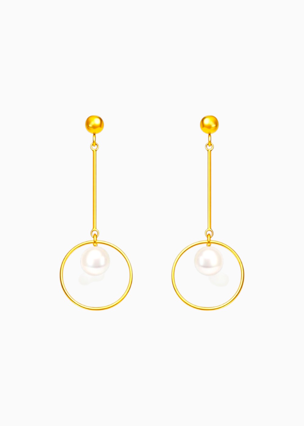 18K Gold Plated Shell Pearl Dangle Earrings
