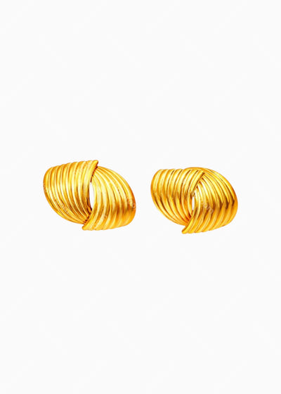 Ribbed Shell Stud Earrings