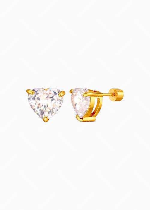 Heart Crystal Stud Earrings