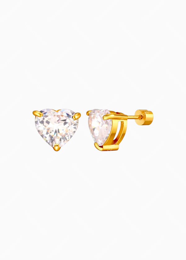 Heart Crystal Stud Earrings