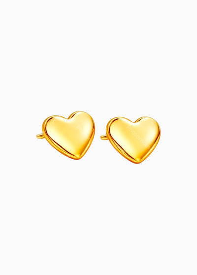 Glossy Heart Stud Earrings