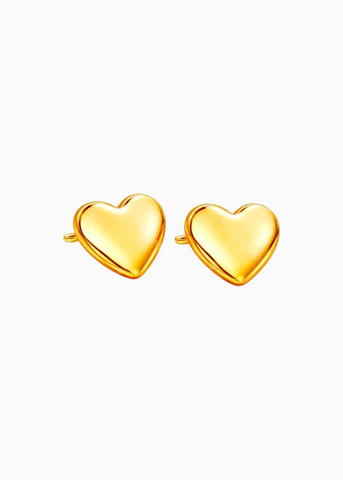 Glossy Heart Stud Earrings