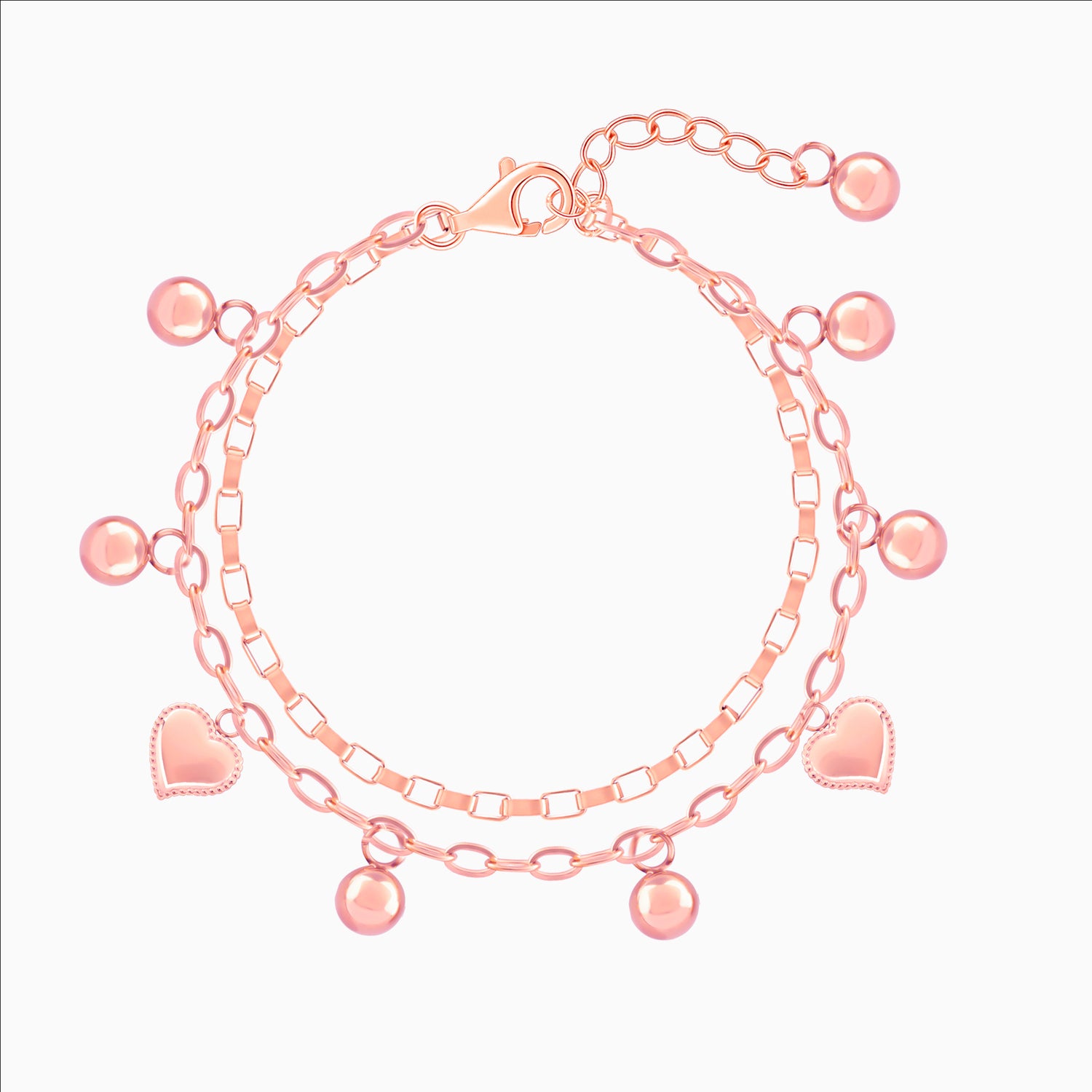 18K Gold Plated Hearts All Over Bracelet - Gold