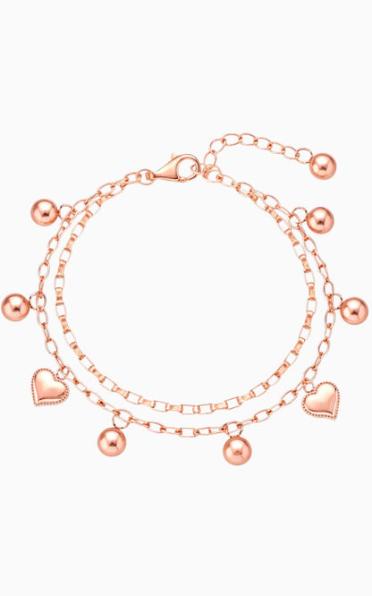 Forever Hearts Bracelet - Rose Gold