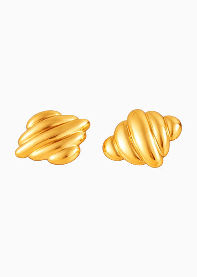 Twist Stud Earrings Gold