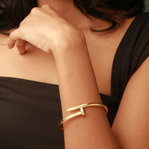 Nail Bangle Bracelet Gold
