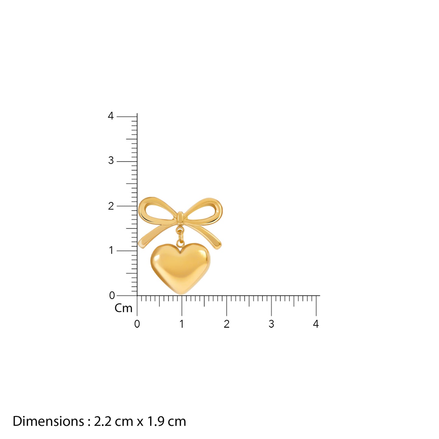 18K Gold Plated Wrapped with Love Heart Bow Earrings - Gold