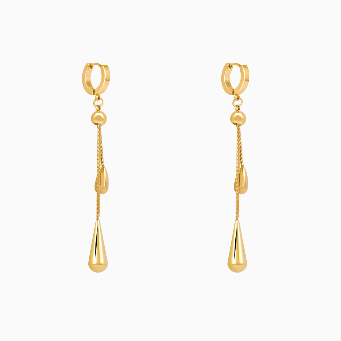 18K Gold Plated Golden Drape Tassel Drop Earrings