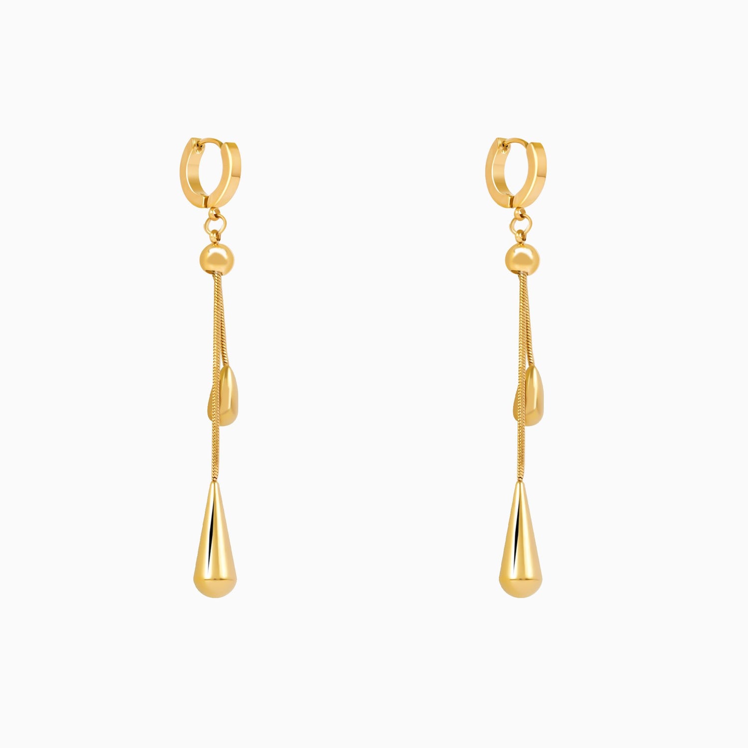 18K Gold Plated Golden Drape Tassel Drop Earrings