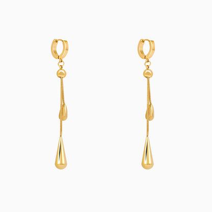 18K Gold Plated Golden Drape Tassel Drop Earrings