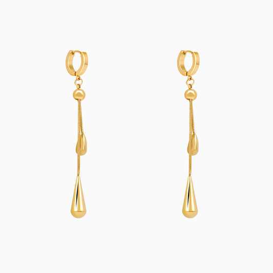 18K Gold Plated Golden Drape Tassel Drop Earrings