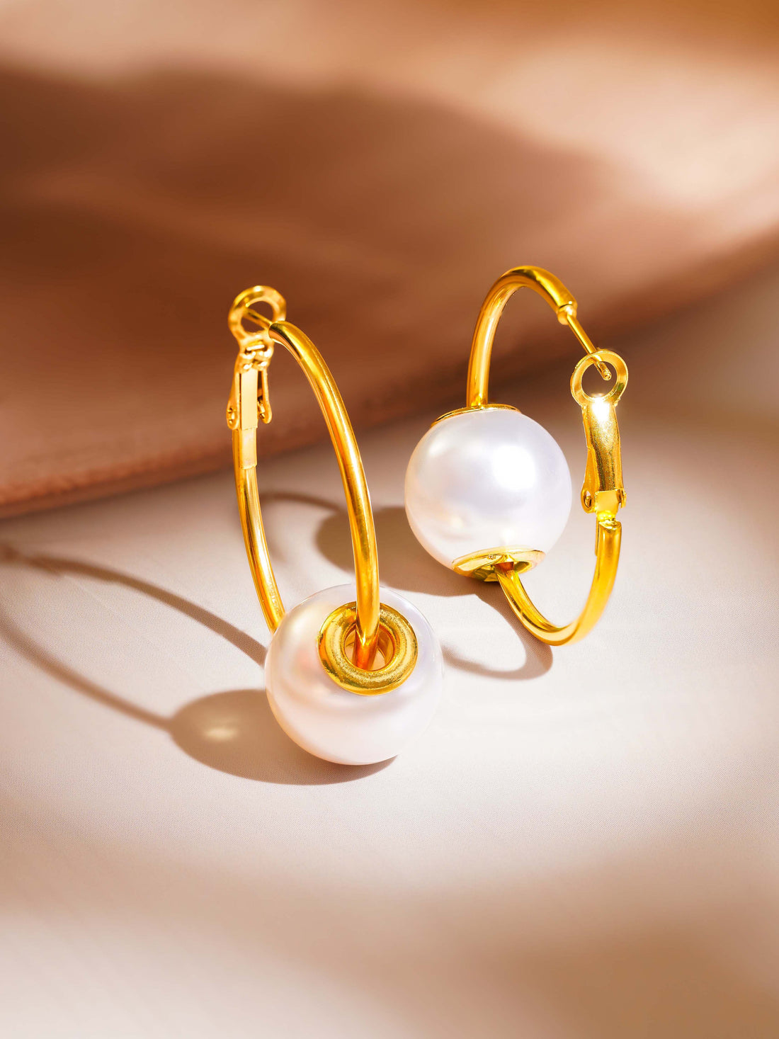 Pearl Inside Hoop Earrings